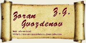 Zoran Gvozdenov vizit kartica